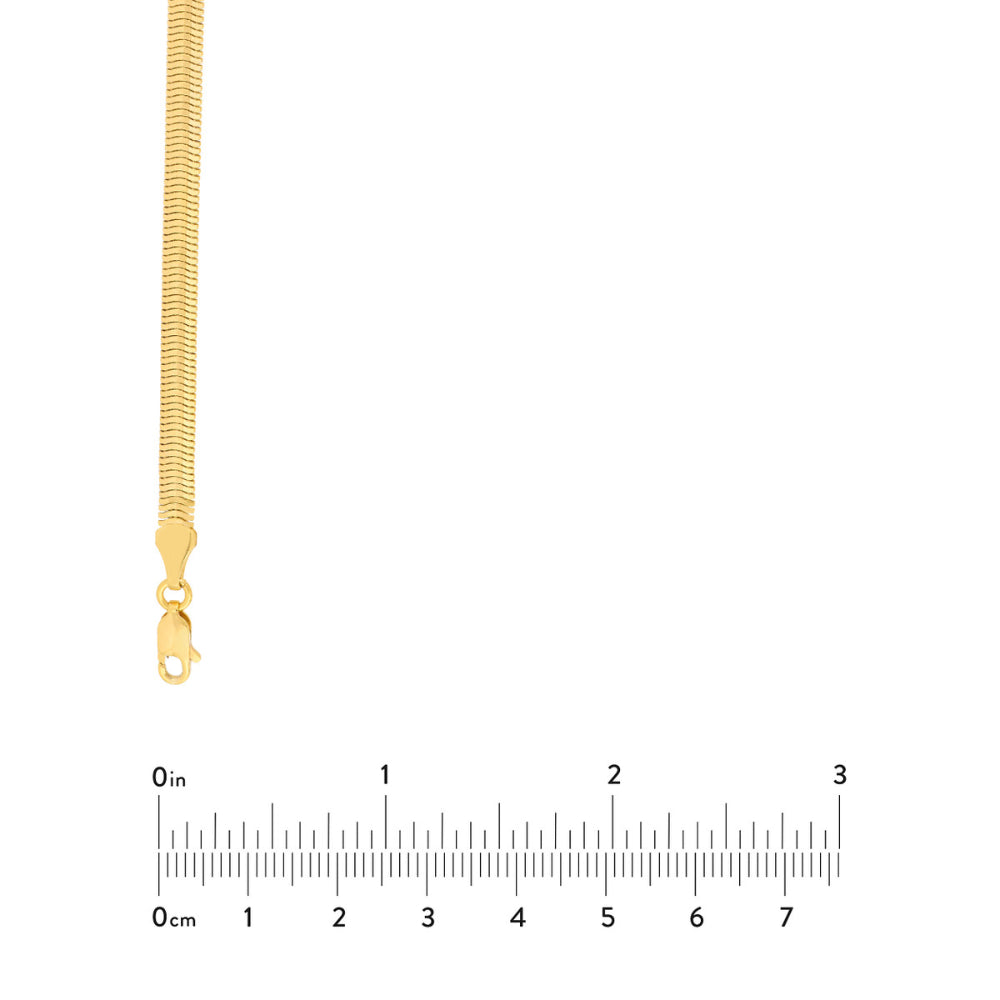 14k Yellow Gold 4.2mm Hollow Oval Snake Chain Bracelet for a Modern Jewelry Collection