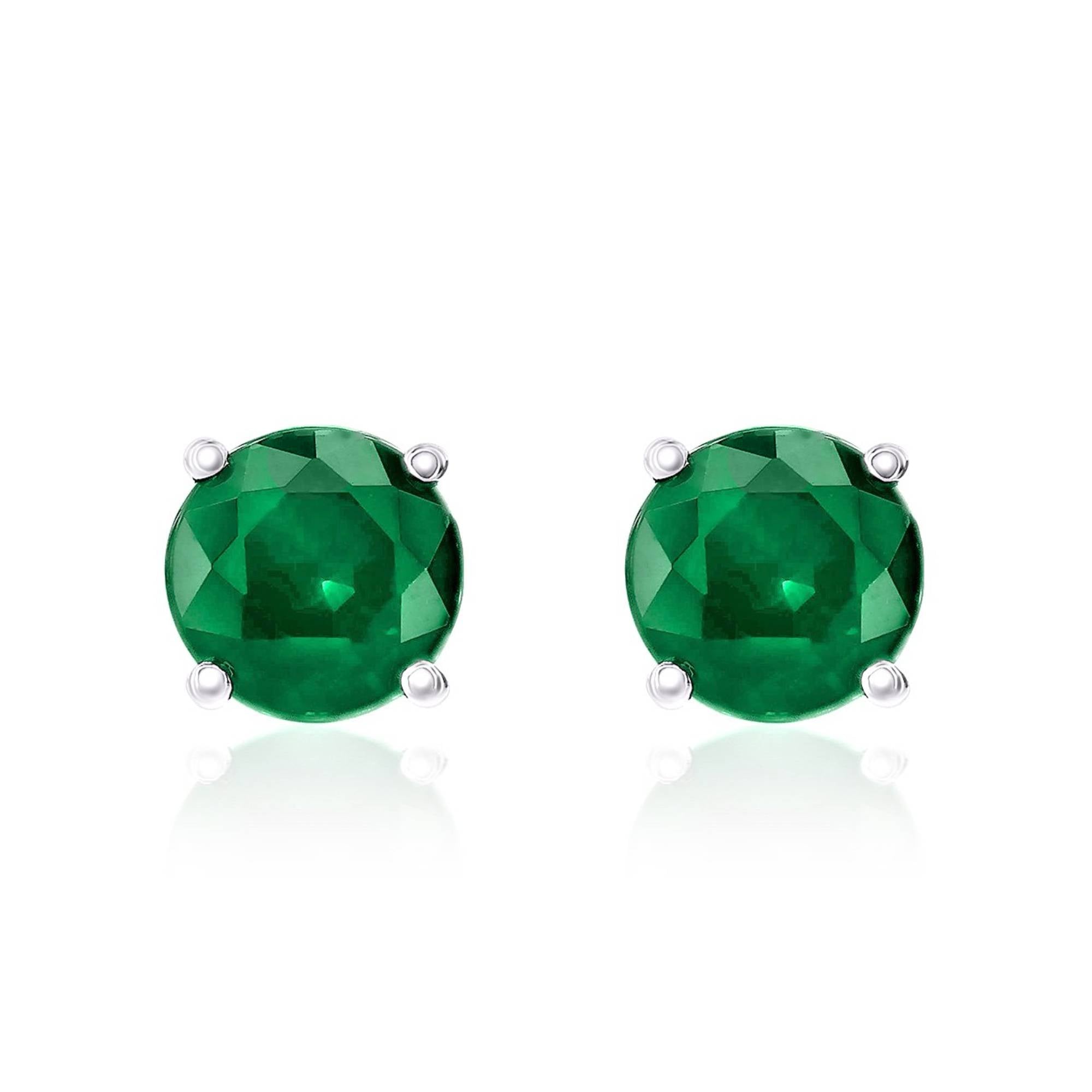 Exquisite 18k Gold Emerald Stud Earrings by Smyth Jewelers - A Stunning Jewelry Piece