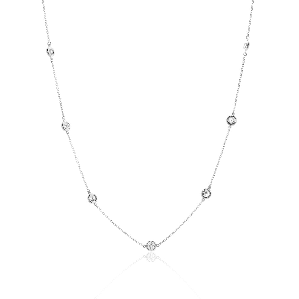 Smyth Diamond Classics 14k Gold Adjustable Diamond Necklace with Round Brilliant Cuts