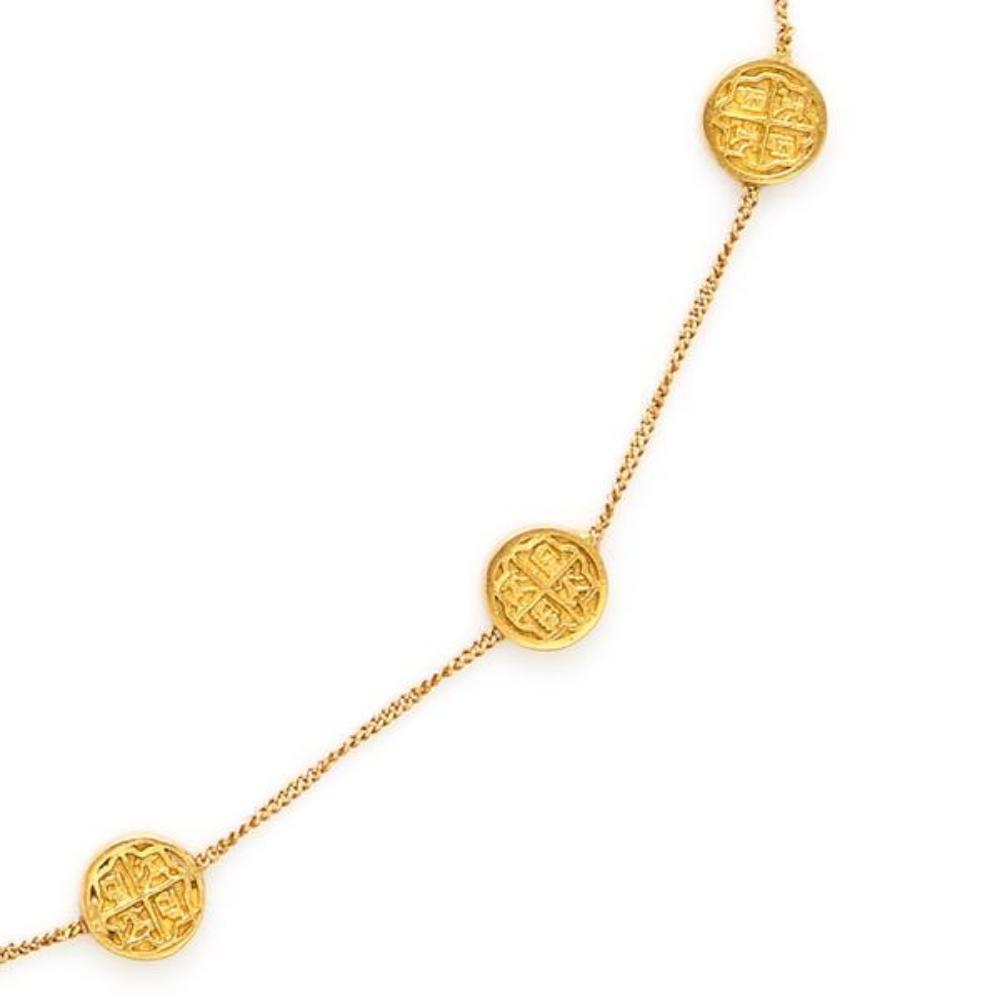 Julie Vos Delicate Gold Coin Valencia Station Necklace