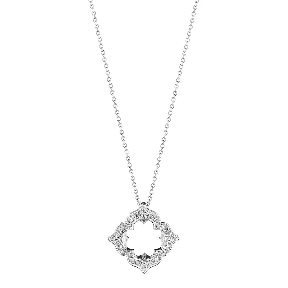 Verragio Exquisite 18k Gold Victorian Open Diamond Pendant Necklace