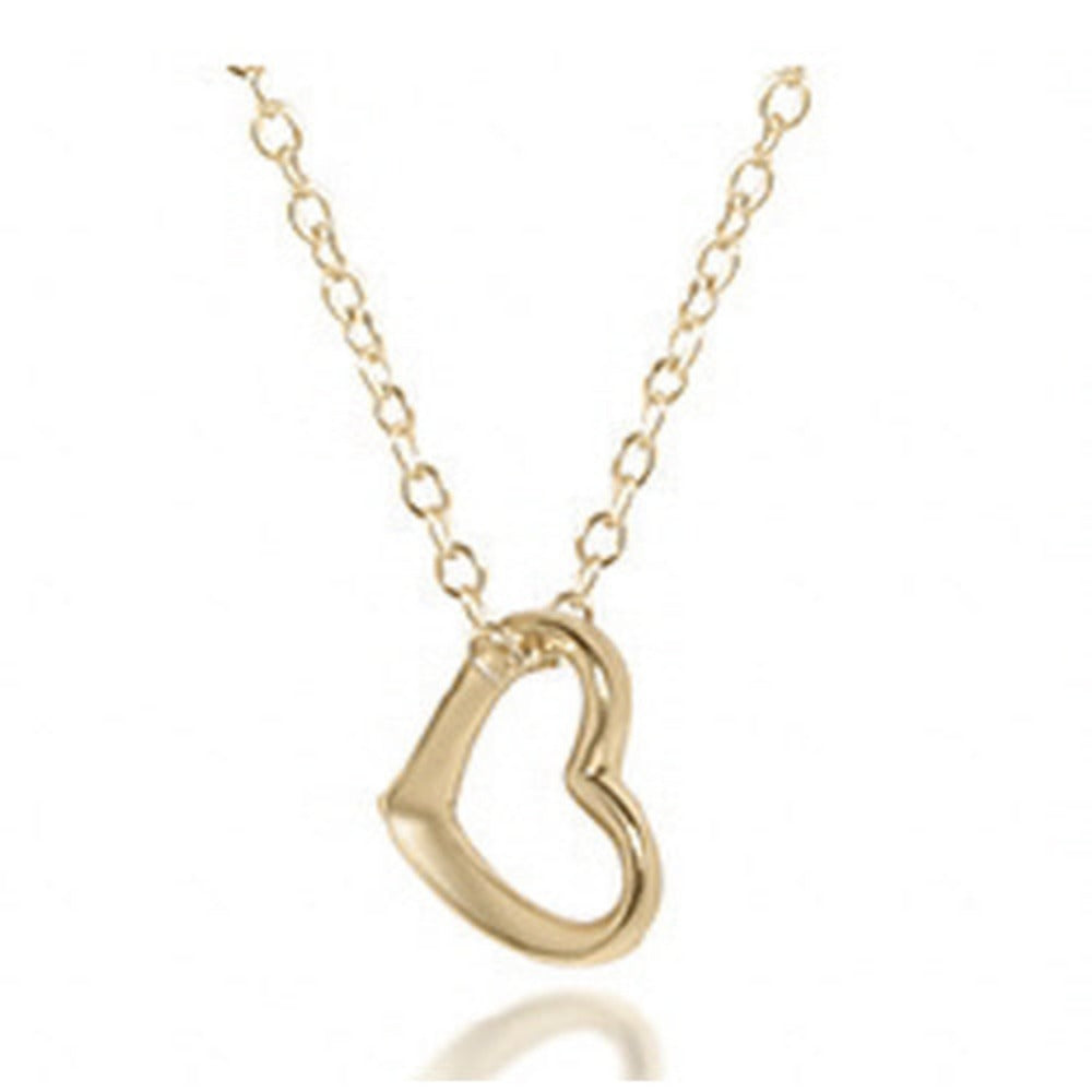 Ennewton E-girl Style 14-Inch Gold Necklace with a Delicate Small Gold Love Charm