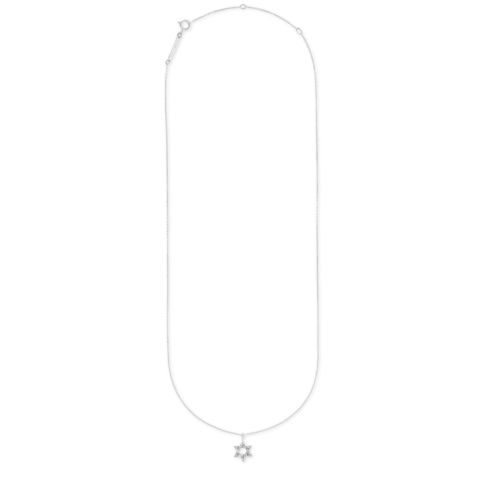 Kendra Scott 14k Gold Star of David Pendant Necklace Adorned with White Diamonds, Ideal for Daily Wear