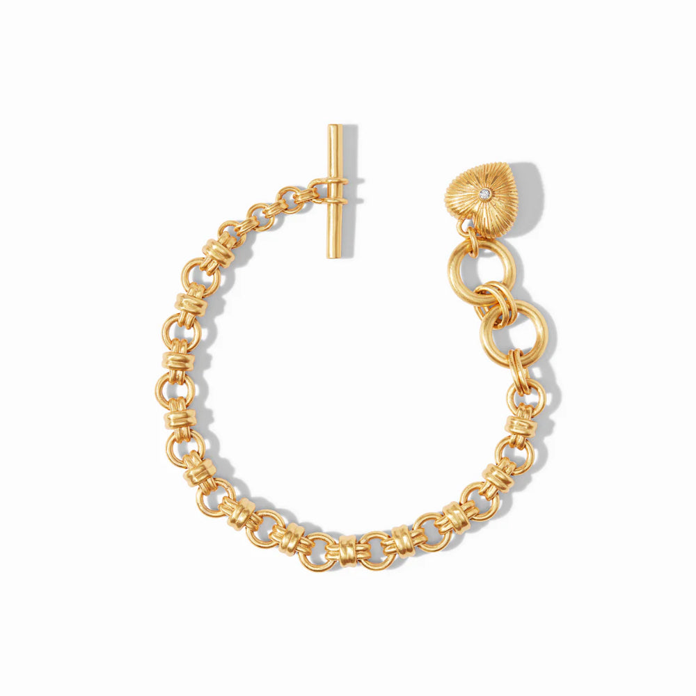 Julie Vos Cubic Zirconia Esme Heart-Shaped 24K Gold Plated Bracelet