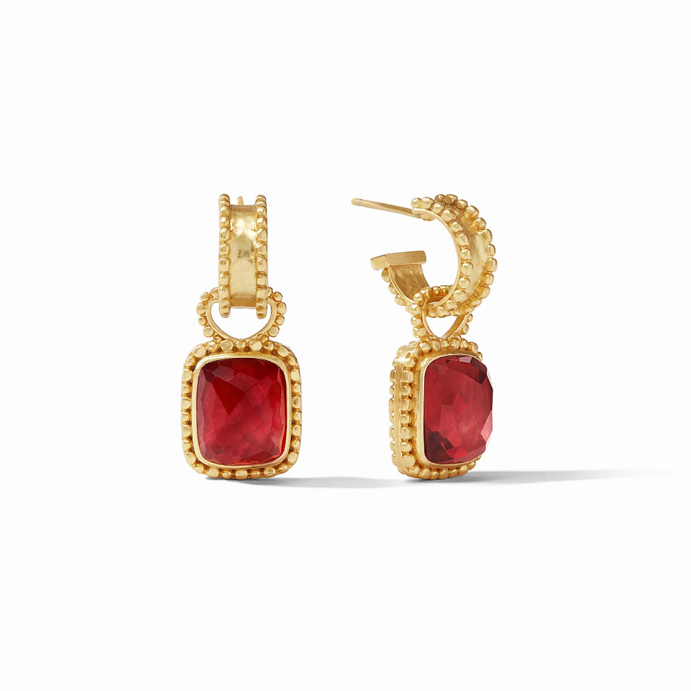 Julie Vos Marbella Reversible Hoop & Charm 24K Gold-Plated Earrings