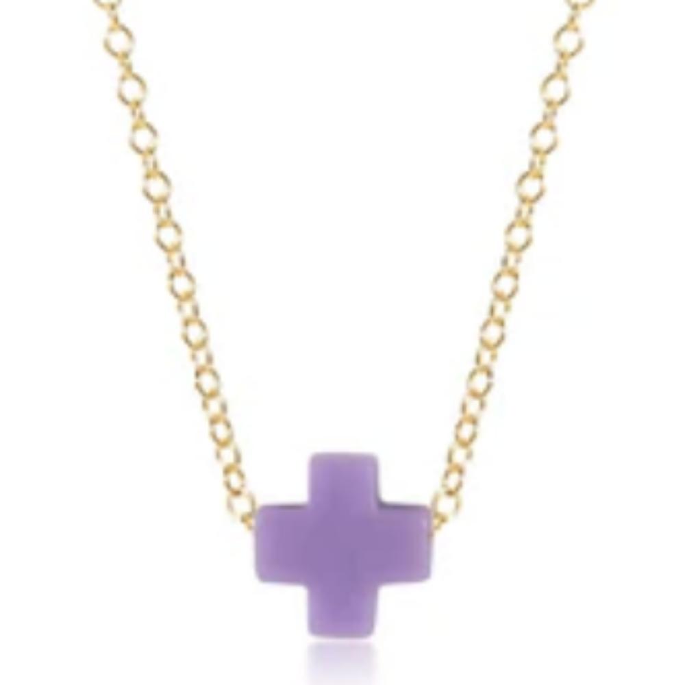 Enewton Fashionable E - girl 14kt Gold - Filled Signature Purple Cross Necklace for Kids and Tweens