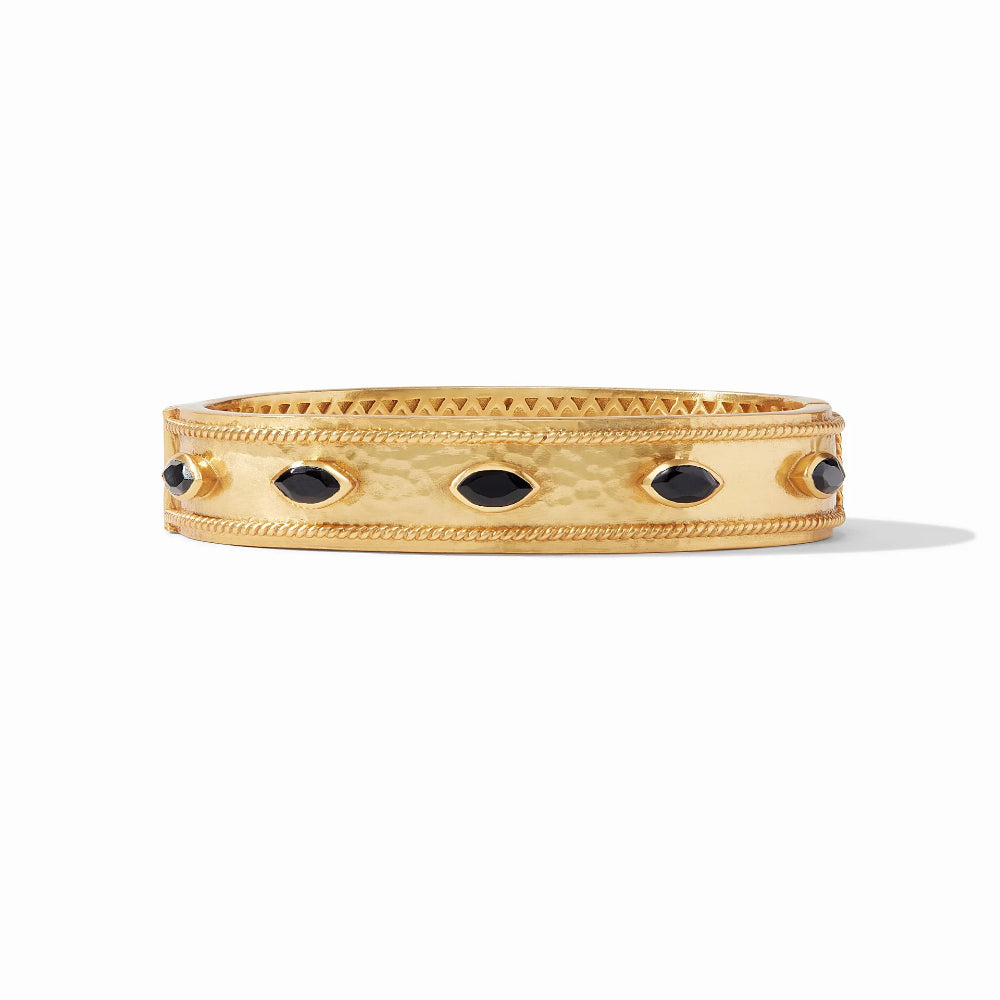 Julie Vos Shimmering Monaco Cubic Zirconia Hinged Gold Bangle