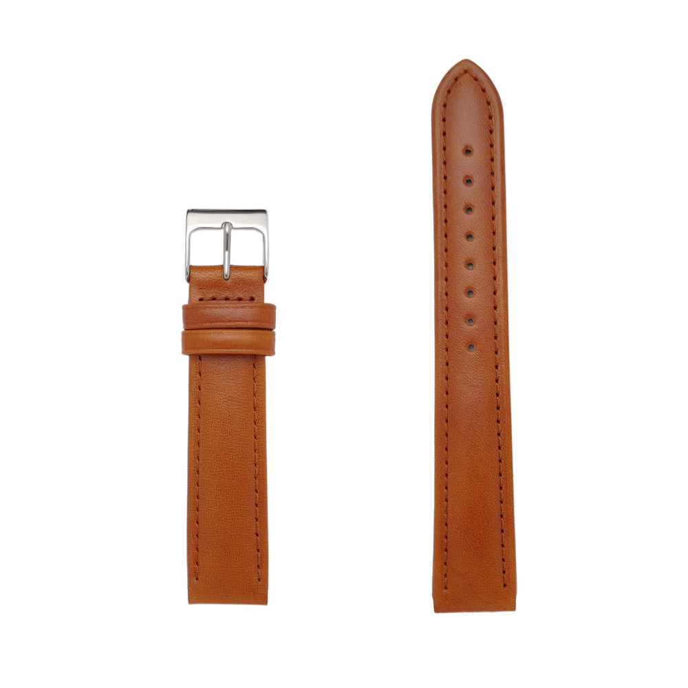 Men's Tan-colored Authentic Burled Leather Strap for Watches