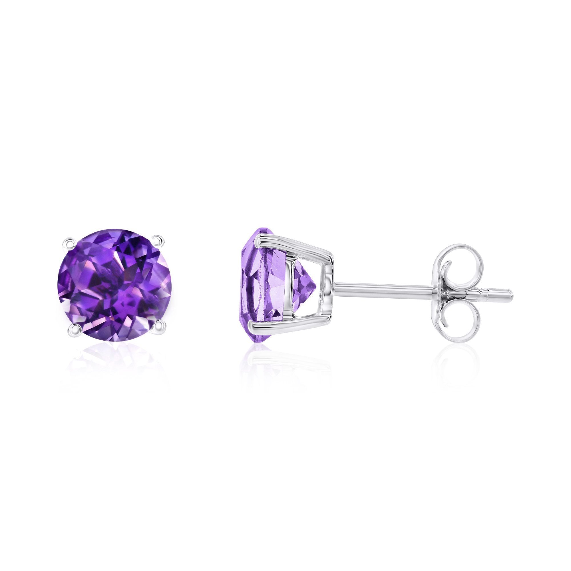 Smyth Jewelers 14-karat Gold Amethyst Stud Earrings for Fashion Jewelry Lovers