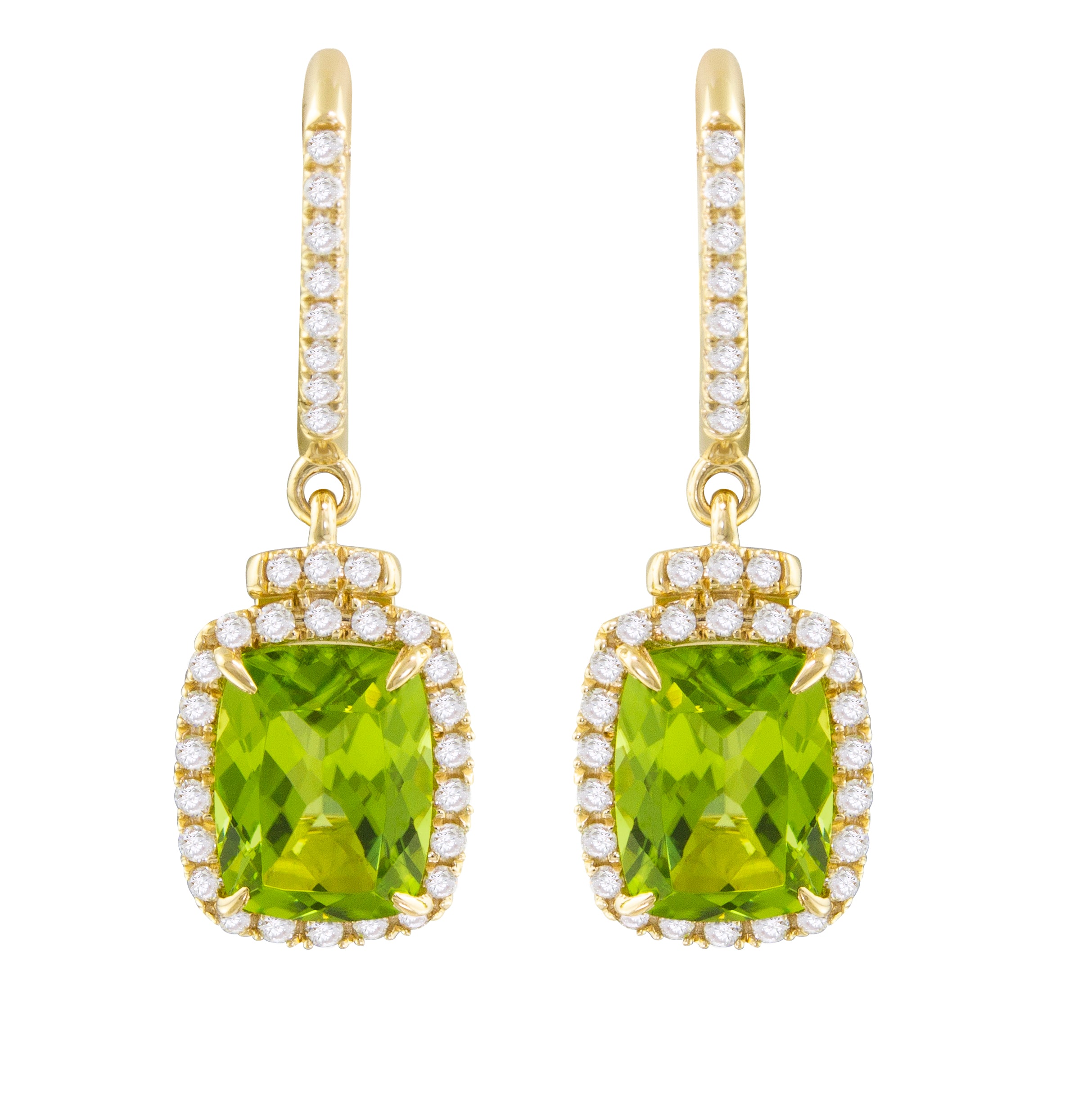Bellarri 14-karat Gold, Diamond and Peridot Gemstone Earrings for Elegant Jewelry Lovers