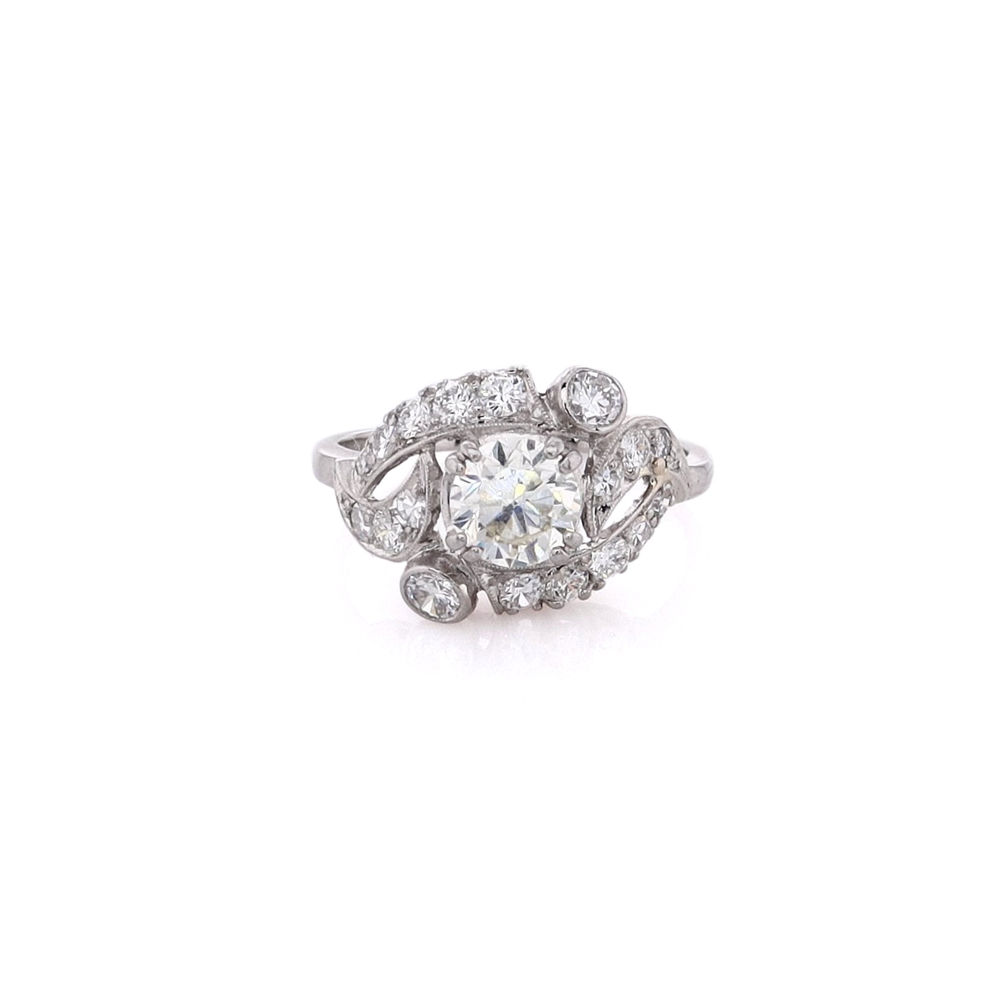 Estate Platinum Diamond Ring with 0.76ct Center Stone