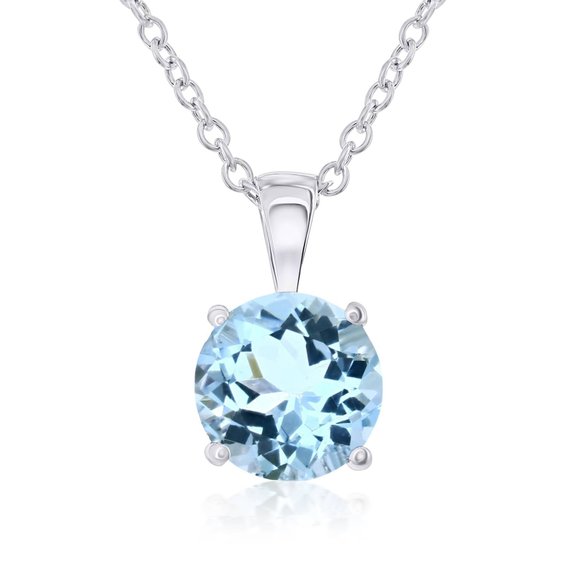 14k Gold Aquamarine Pendant Necklace by Smyth Jewelers