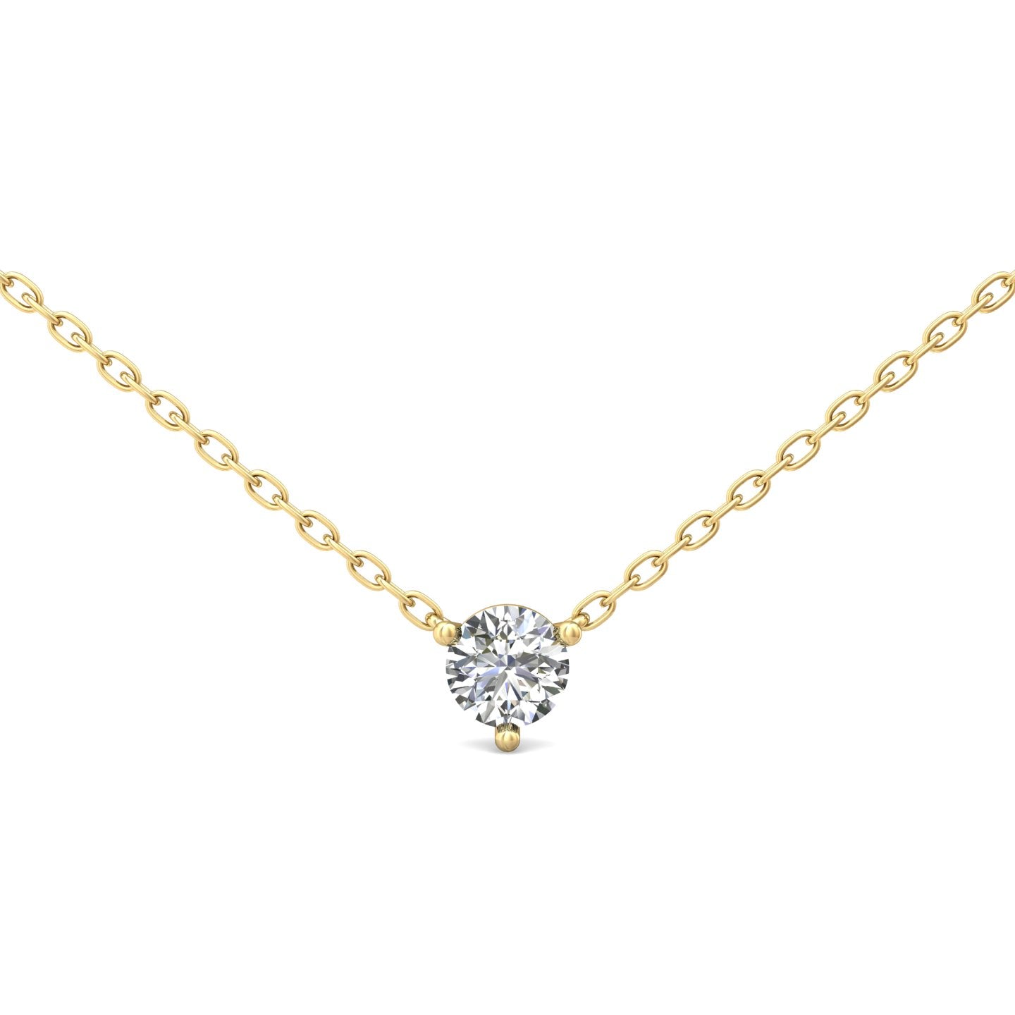 Smyth Diamond Classics Exquisite 14k Gold Single Round Diamond Solitaire Necklace Pendant