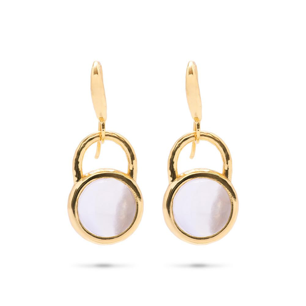 Blandine Capucine of Wullf Clear Quartz Circle Drop Earrings
