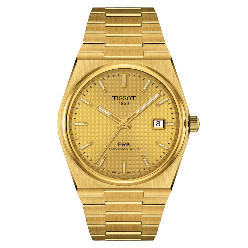 Tissot 40mm Gold-Tone PRX Powermatic 80 Automatic Watch with Modern Features