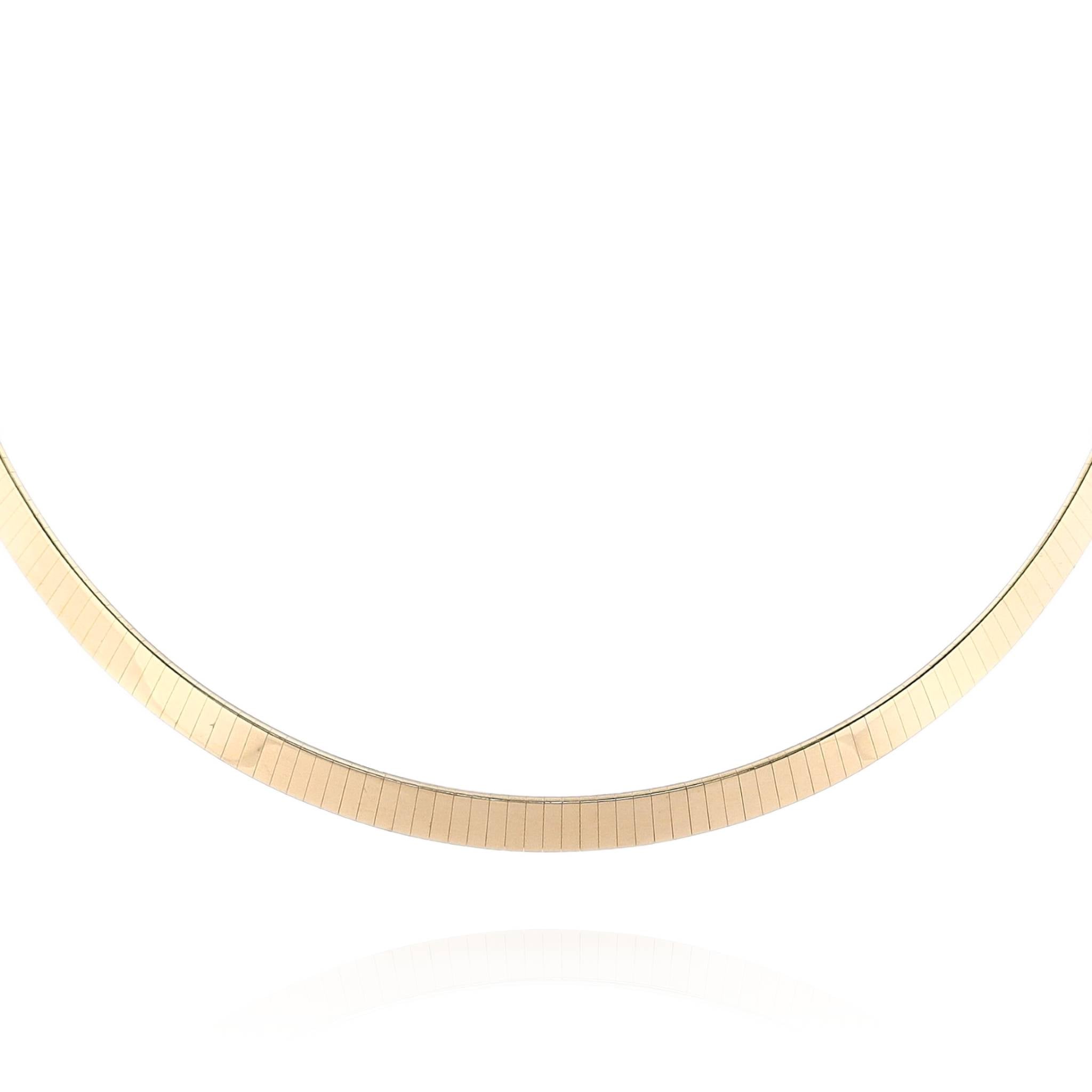 14k Yellow Gold 16-inch 6mm Wide High Polish Omega Link Chain Necklace