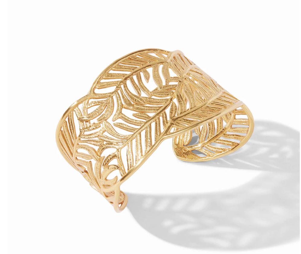 Julie Vos Gold-plated Fern Design Adjustable Cuff Bracelet