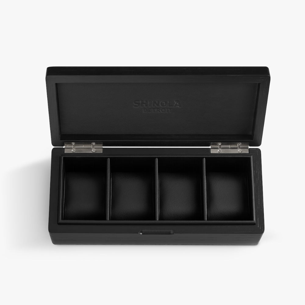 Shinola Premium Black Wooden Watch Collectors Storage Box