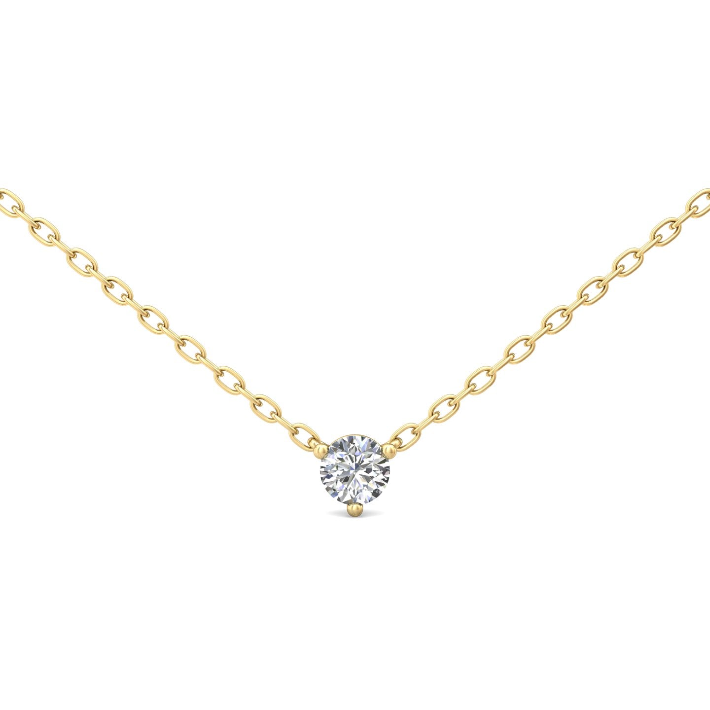 Smyth Diamond Classics Exquisite 14k Gold Single Round Diamond Solitaire Necklace Pendant