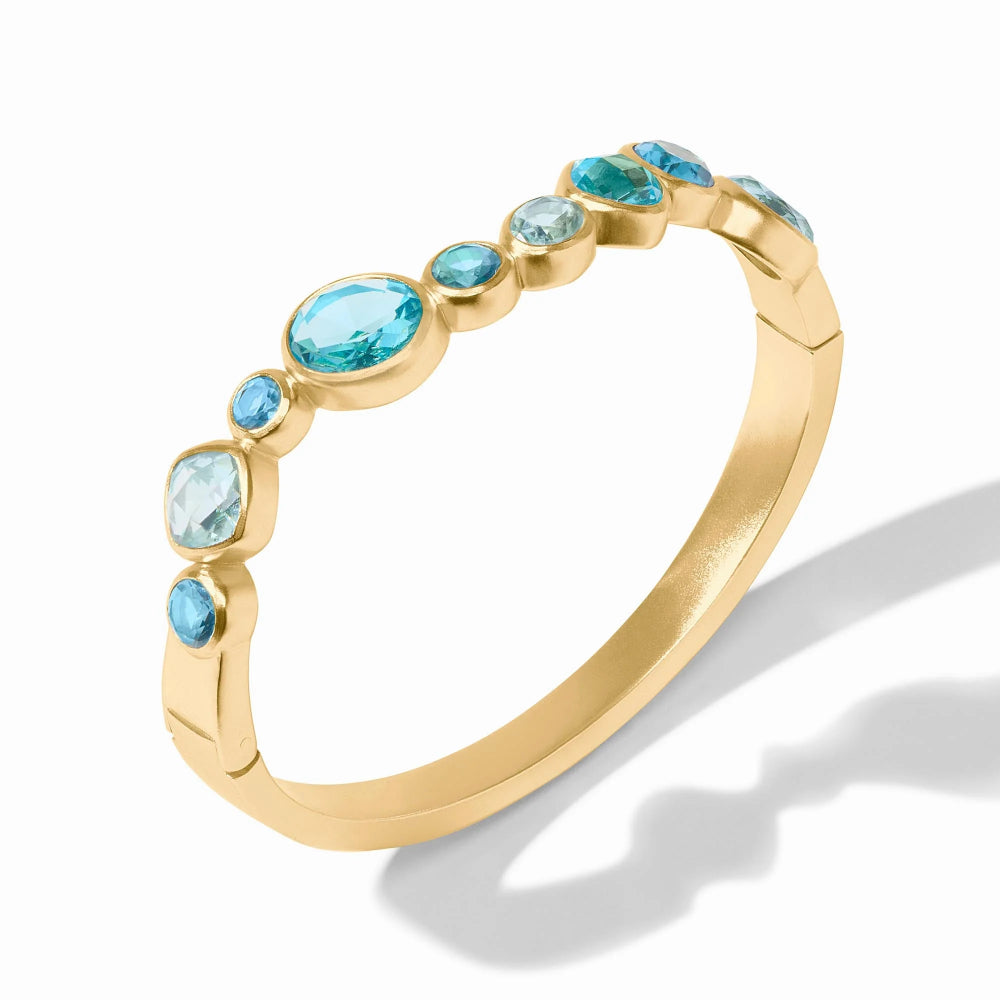 Julie Vos Sparkling Gemstone Hinge Bangle with 24K Gold Plate