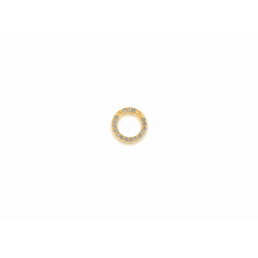 14k Yellow Gold Round Diamond Customizable Charm Clip by Rachel Reid
