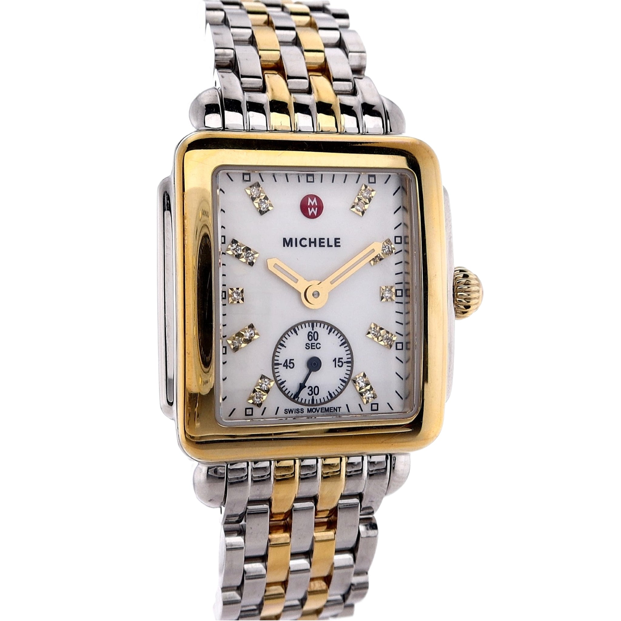 Michele Estate Deco Watch with White Mother of Pearl Dial