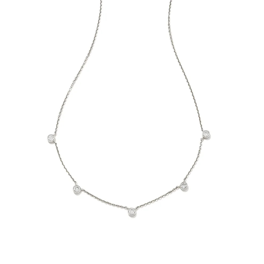 Kendra Scott Audrey 14k Gold Strand Necklace Adorned with White Diamonds, a Stunning Jewelry Piece