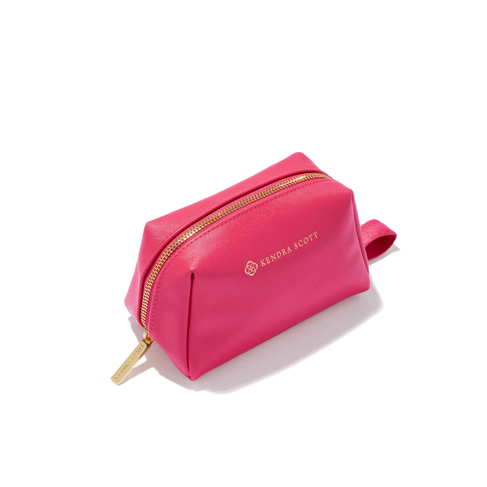 Kendra Scott Compact Polyurethane Cosmetic Zip Case for On - the - Go Essentials