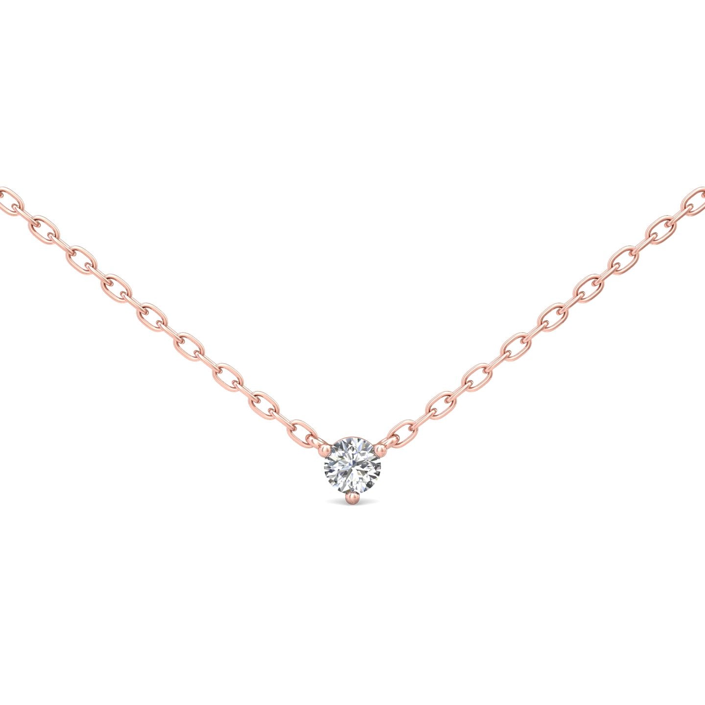 Smyth Diamond Classics Exquisite 14k Gold Single Round Diamond Solitaire Necklace Pendant