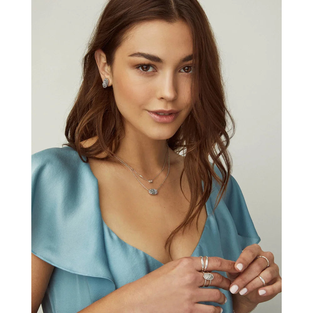 Kendra Scott Ellie Platinum Drusy Stud Earrings - A Classic Jewelry Piece for Everyday Wear