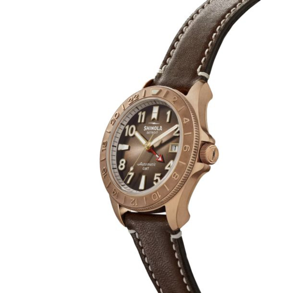 Shinola 40mm Automatic Bronze Monster GMT Watch Gift Set