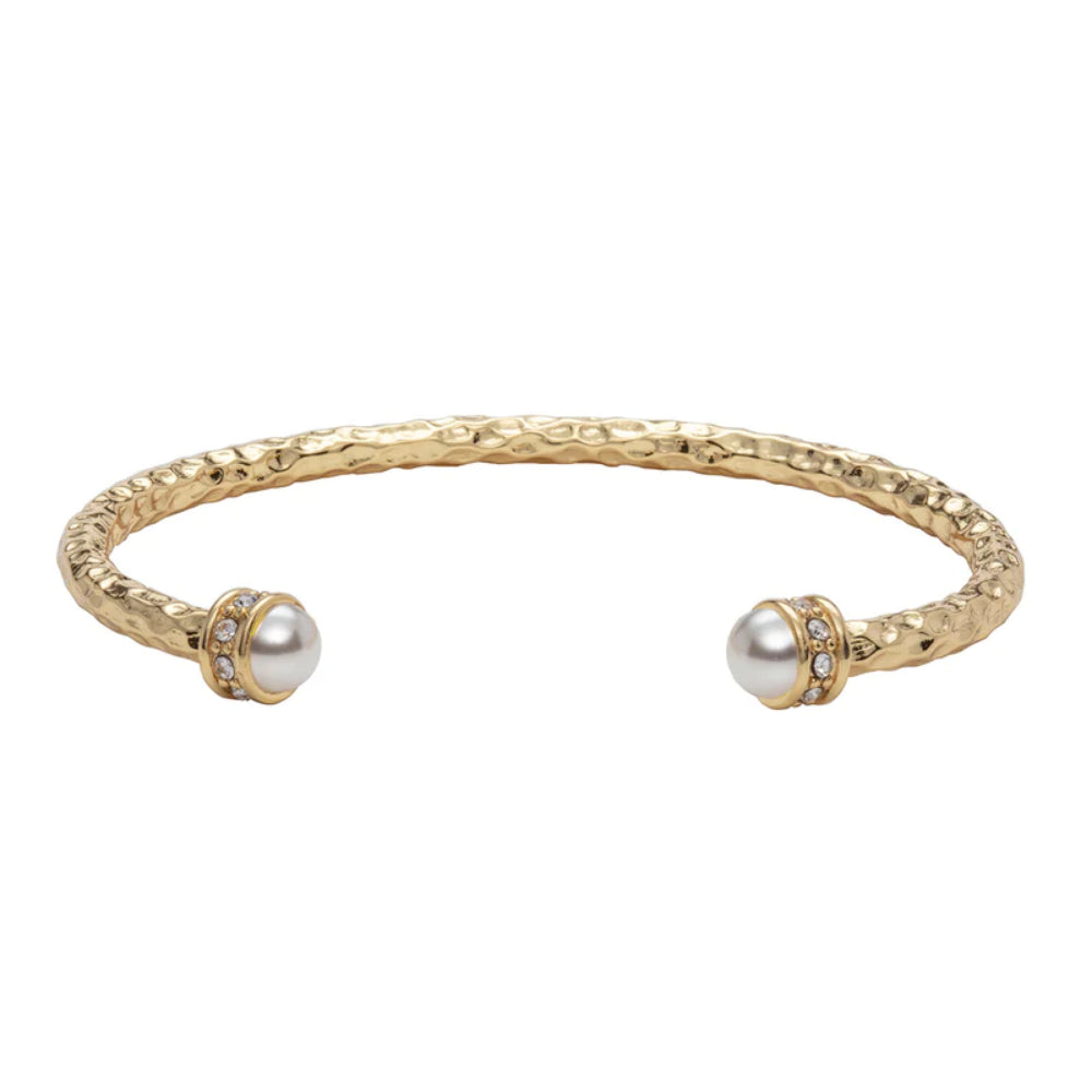 18ct Gold Plated Premium Brass Halcyon Days Hammered Torque Bangle