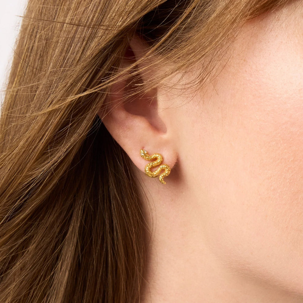 Julie Vos Luxury Golden Snake Stud Earrings