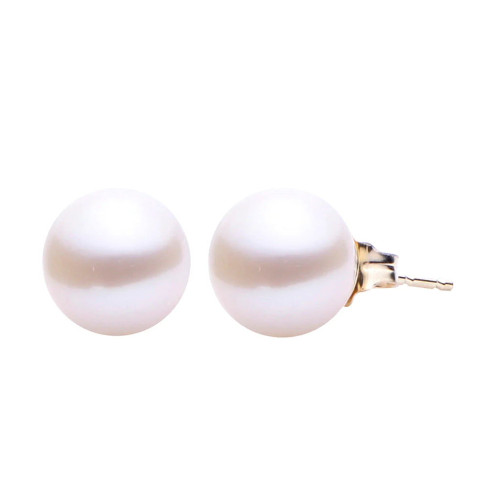 Gorgeous 14k Yellow Gold Freshwater Pearl Stud Earrings for Elegant Jewelry Lovers
