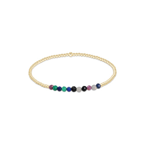 enewton Fall/Winter 2024 Exquisite 6.25-inch Gold Bliss Gemstone 2mm Bead Bracelet - A Fashionable Accessory