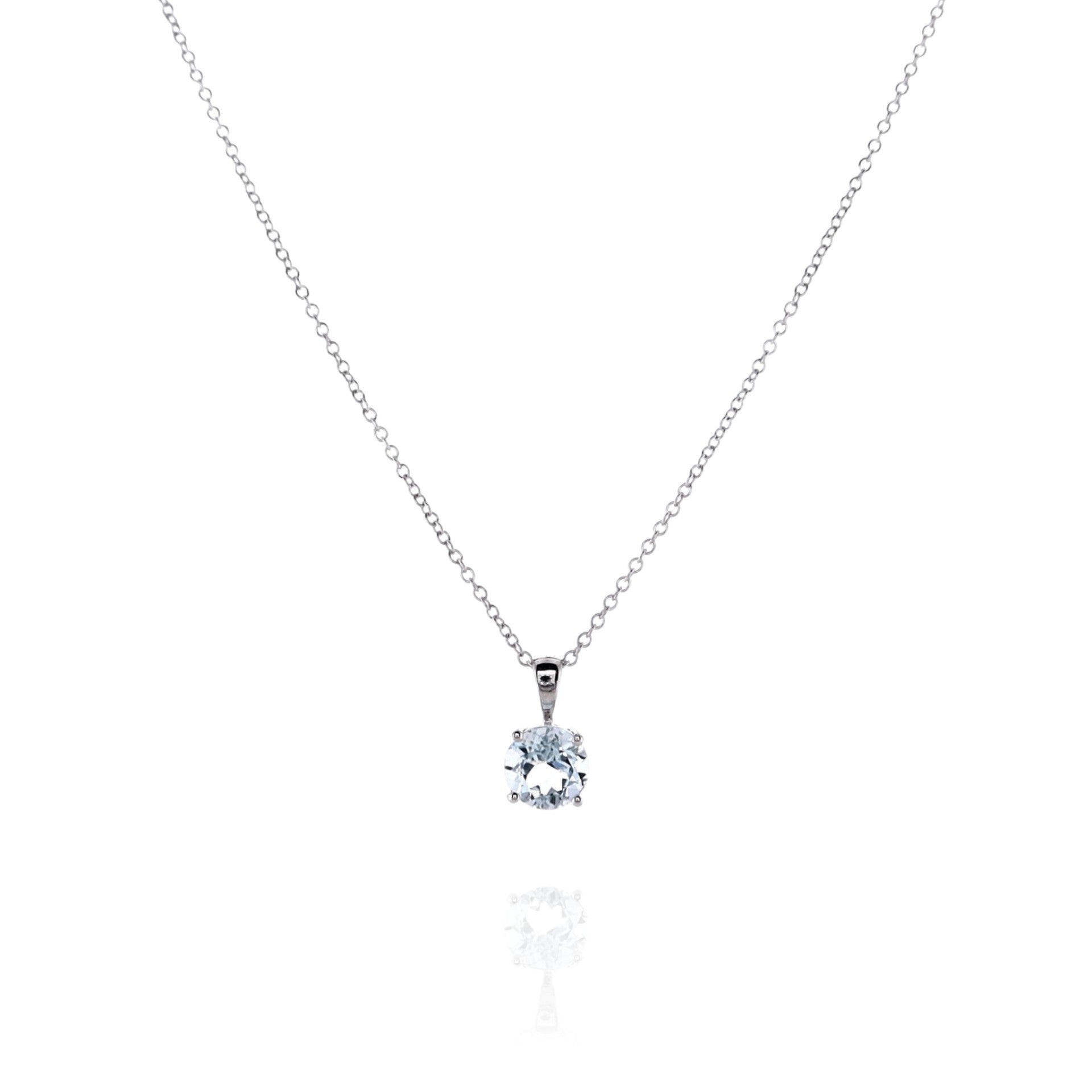 14k Gold Aquamarine Pendant Necklace by Smyth Jewelers
