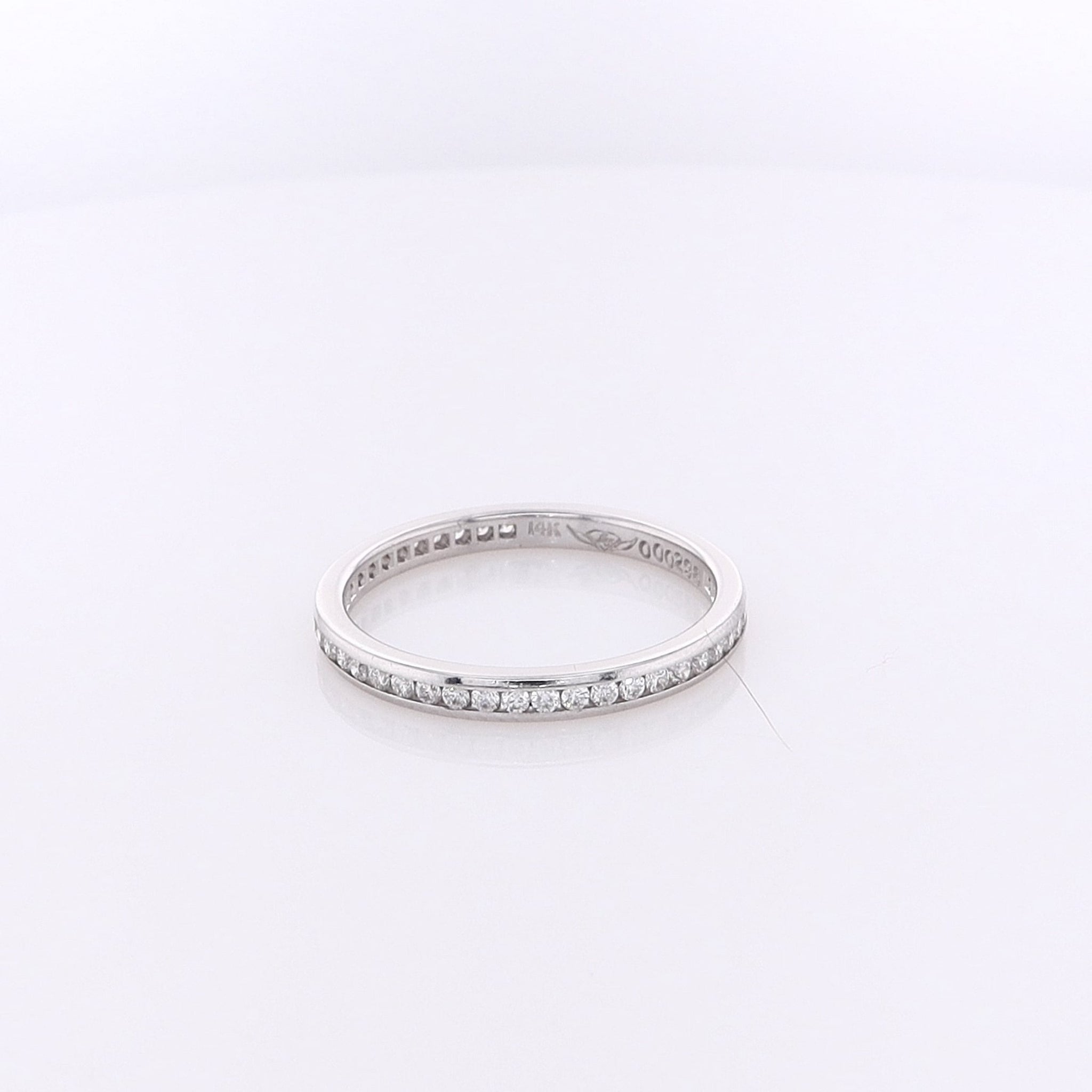 Stunning 14K White Gold Diamond Eternity Wedding Band Size 8