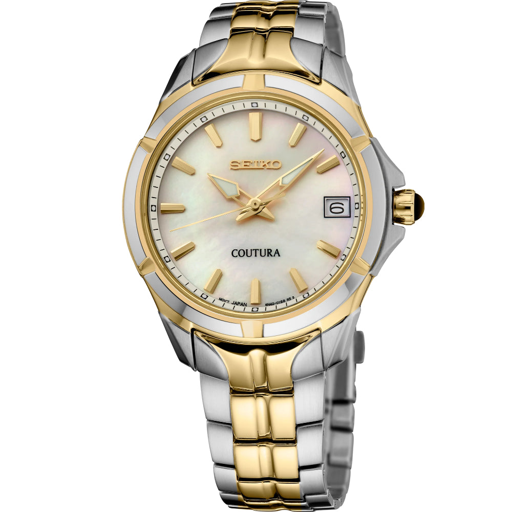 34mm Seiko Two-Tone Coutura Quartz Watch with Sapphire Crystal