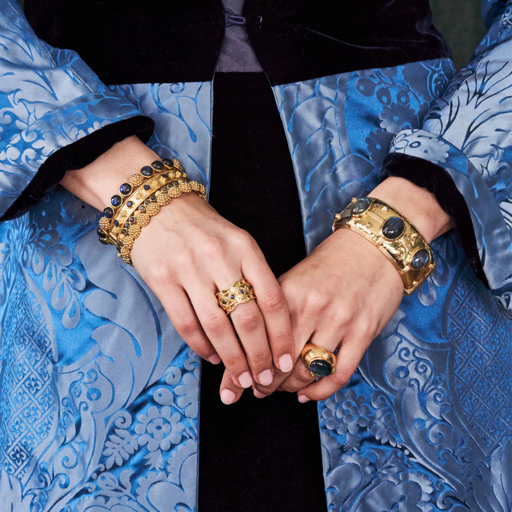 Gold-plated Capucine De Wulf Berry Eternity Hinged Bangle in S/M Size