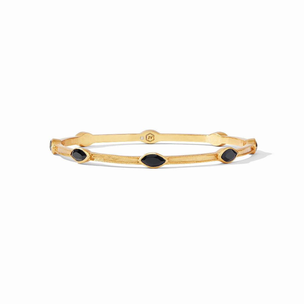 Julie Vos Glittering Marquise CZ Monaco Hinge Bangle in 24K Gold Plate
