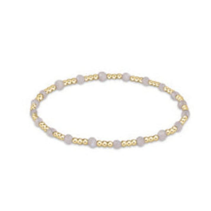 Enchanting 6.25-Inch Gemstone Gold Sincerity Pattern 3mm Bead Bracelet Featuring Moonstone - A Stunning Jewelry Piece