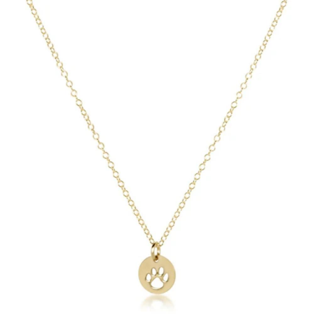 enewton egirl Paw Print Small Gold Disc 14kt Gold-filled 14-inch Necklace