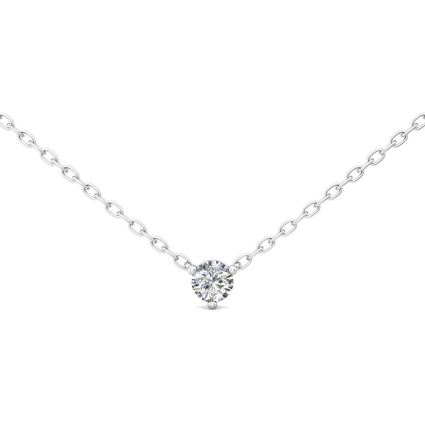 Smyth Diamond Classics Exquisite 14k Gold Single Round Diamond Solitaire Necklace Pendant