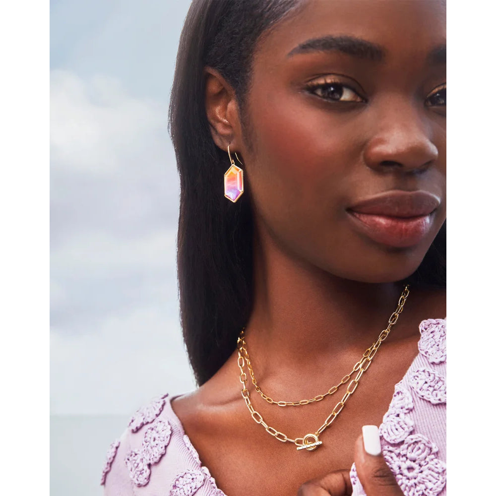 Stylish Kendra Scott 14k Yellow Gold Plated Over Brass Hallie Drop Earrings for Everyday Wear