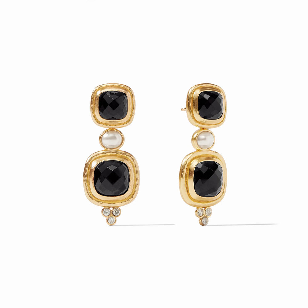 Julie Vos Tudor Shimmering Gemstone and Pearl Statement Earrings