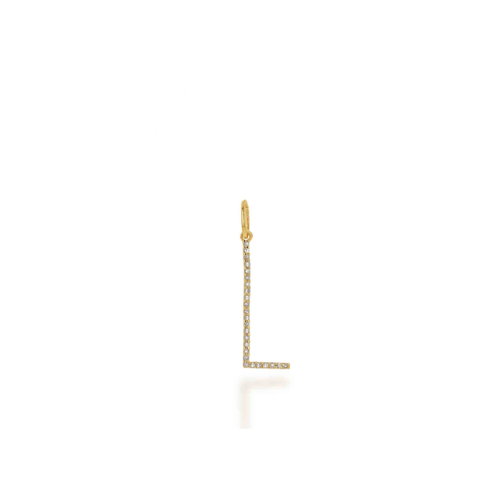 14k Gold Oversized Personalized Diamond Initial Letter Charm