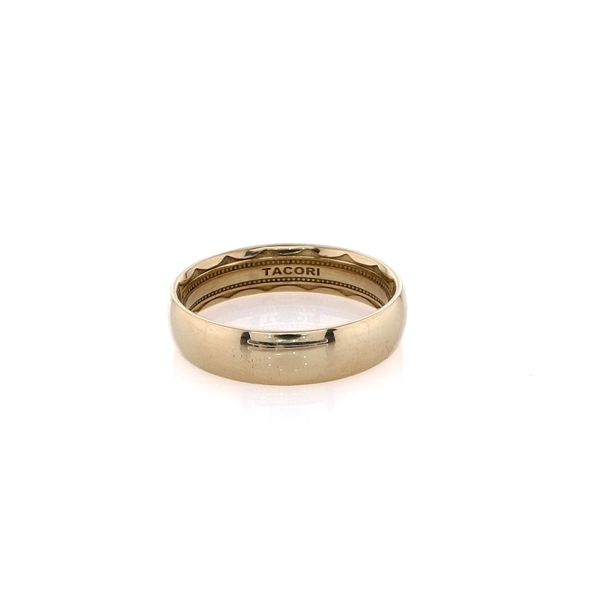 Estate Tacori 18 Karat Yellow Gold Elegant and Smooth Polished Classic Style Wedding Band for Couples