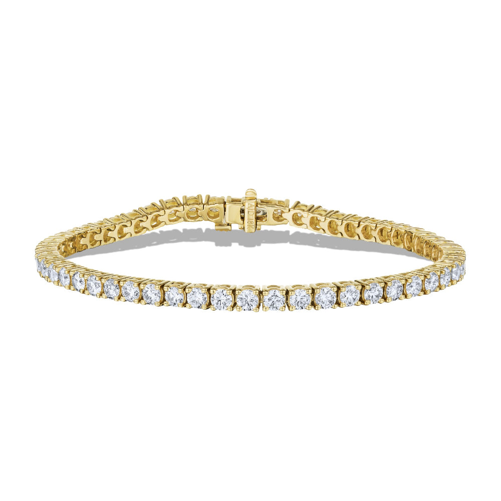 Stunning 18k Gold Diamond Tennis Bracelet with 5.30 Carats of Sparkling Round Diamonds