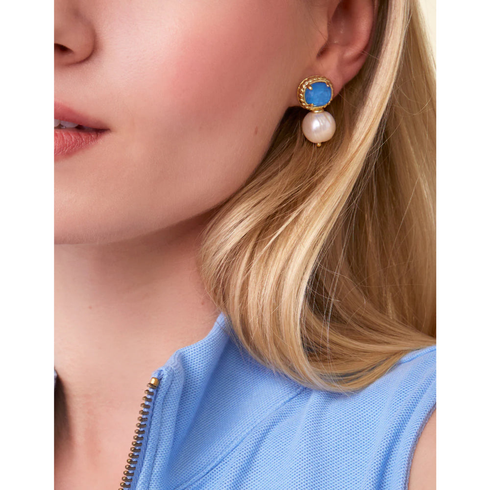 Exquisite Spartina Karina Petite Pearl Drop Stud Earrings for Fashionable Women
