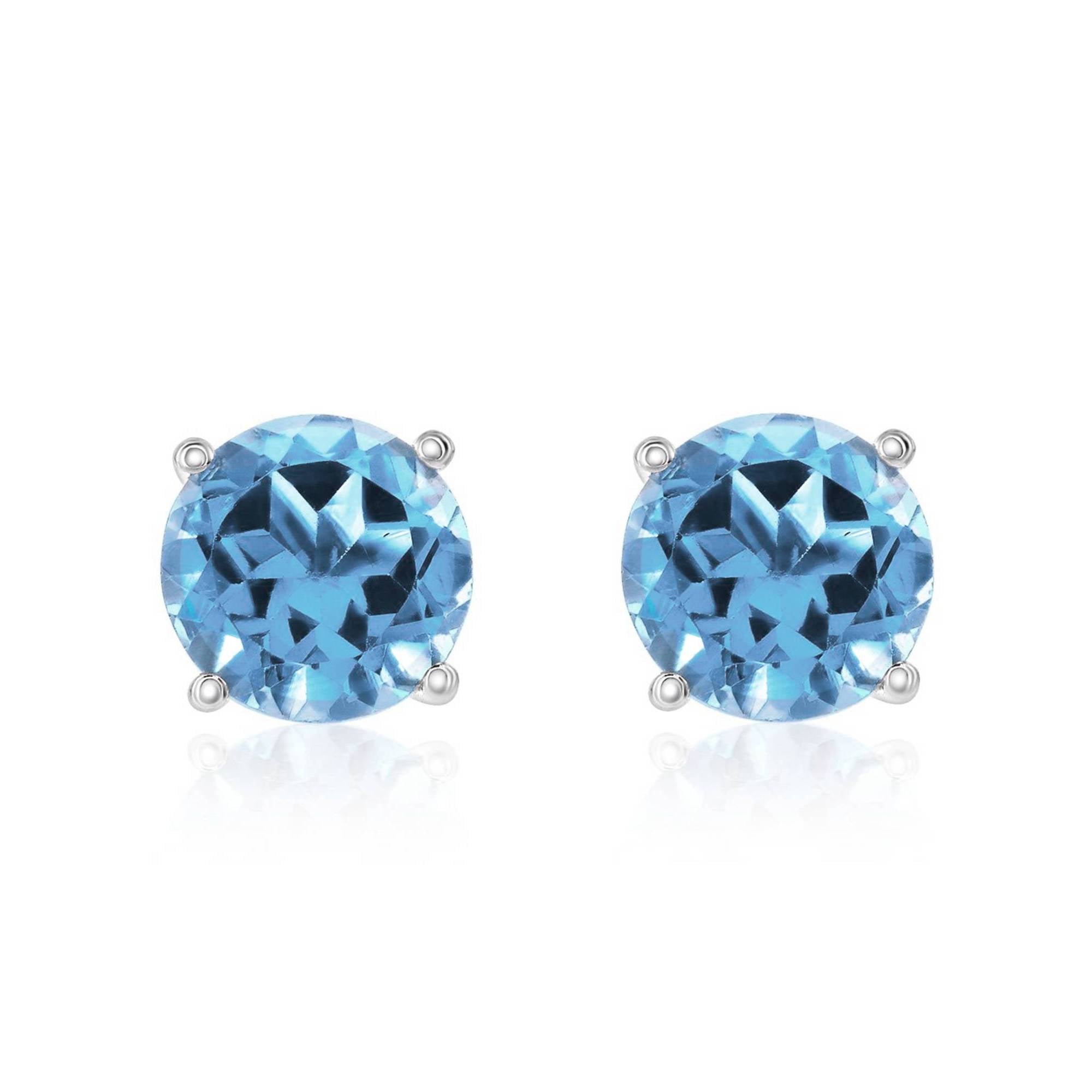 14k Gold Swiss Blue Topaz Stud Earrings by Smyth Jewelers